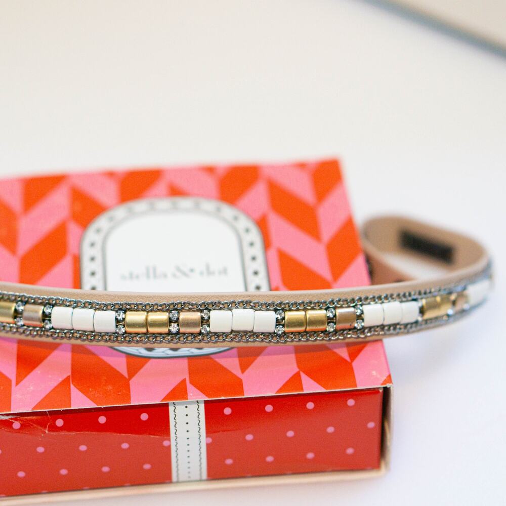 Stella & Dot Cady Wrap Leather Bracelet Gold - Picture 3 of 4